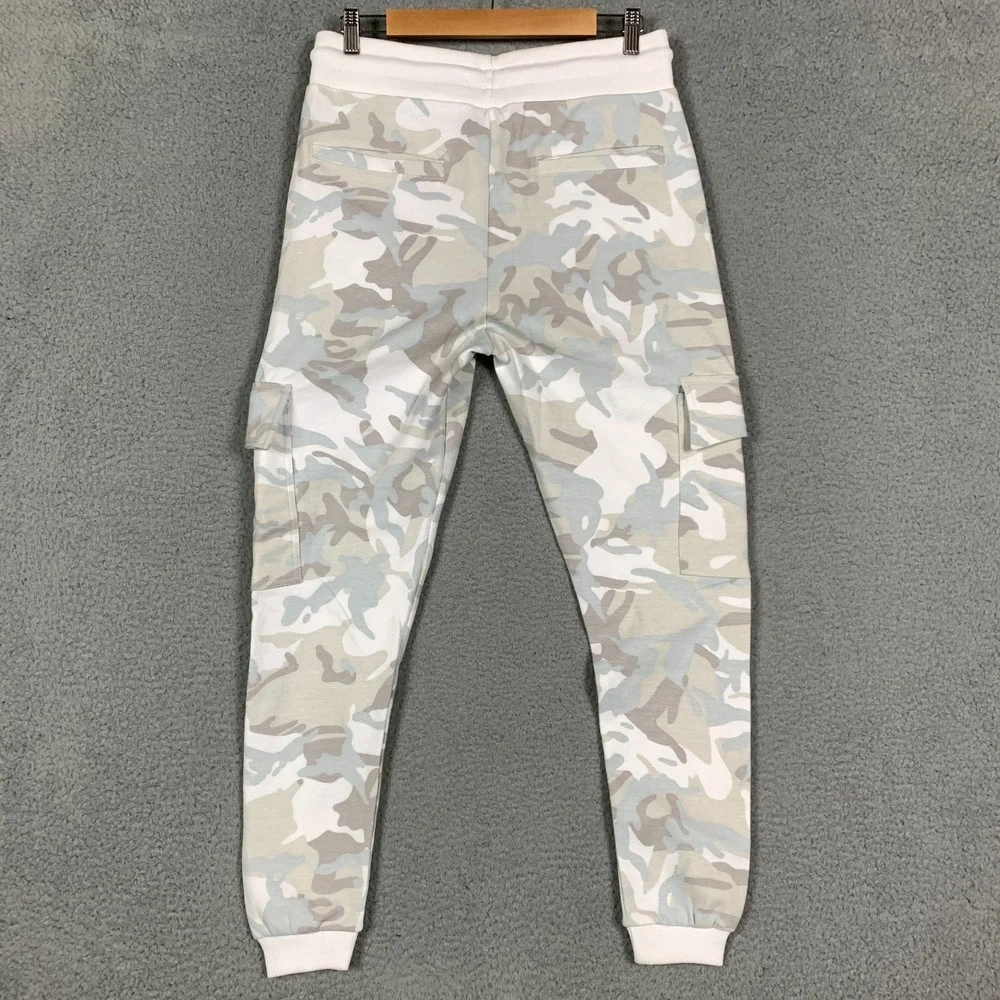 Lot of 2 YoungLA Jogger Mens Large Camo White/Camel Fleece Drawstring Sweatpant - Picture 4 of 11